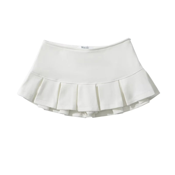 Grey Pleated Mini Skirt