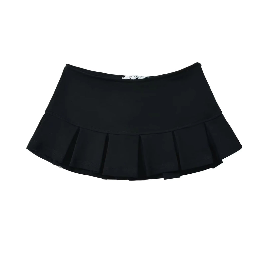 Grey Pleated Mini Skirt